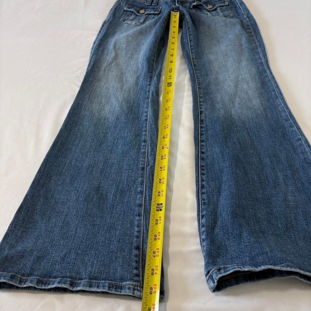 aeropostale low rise flare double button cargo flap pocket jeans y2k 2000 size 4 - Picture 7 of 8